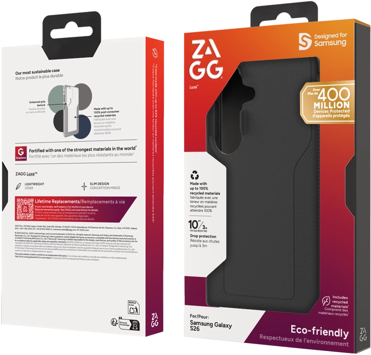 ZAGG Luxe Samsung Galaxy S26 Hoesje Back Cover 3M Valbescherming Zwart afbeelding 3
