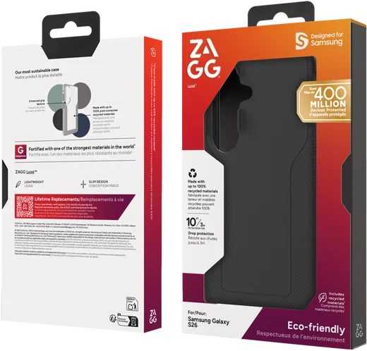 ZAGG Luxe Samsung Galaxy S26 Hoesje Back Cover 3M Valbescherming Zwart afbeelding 3