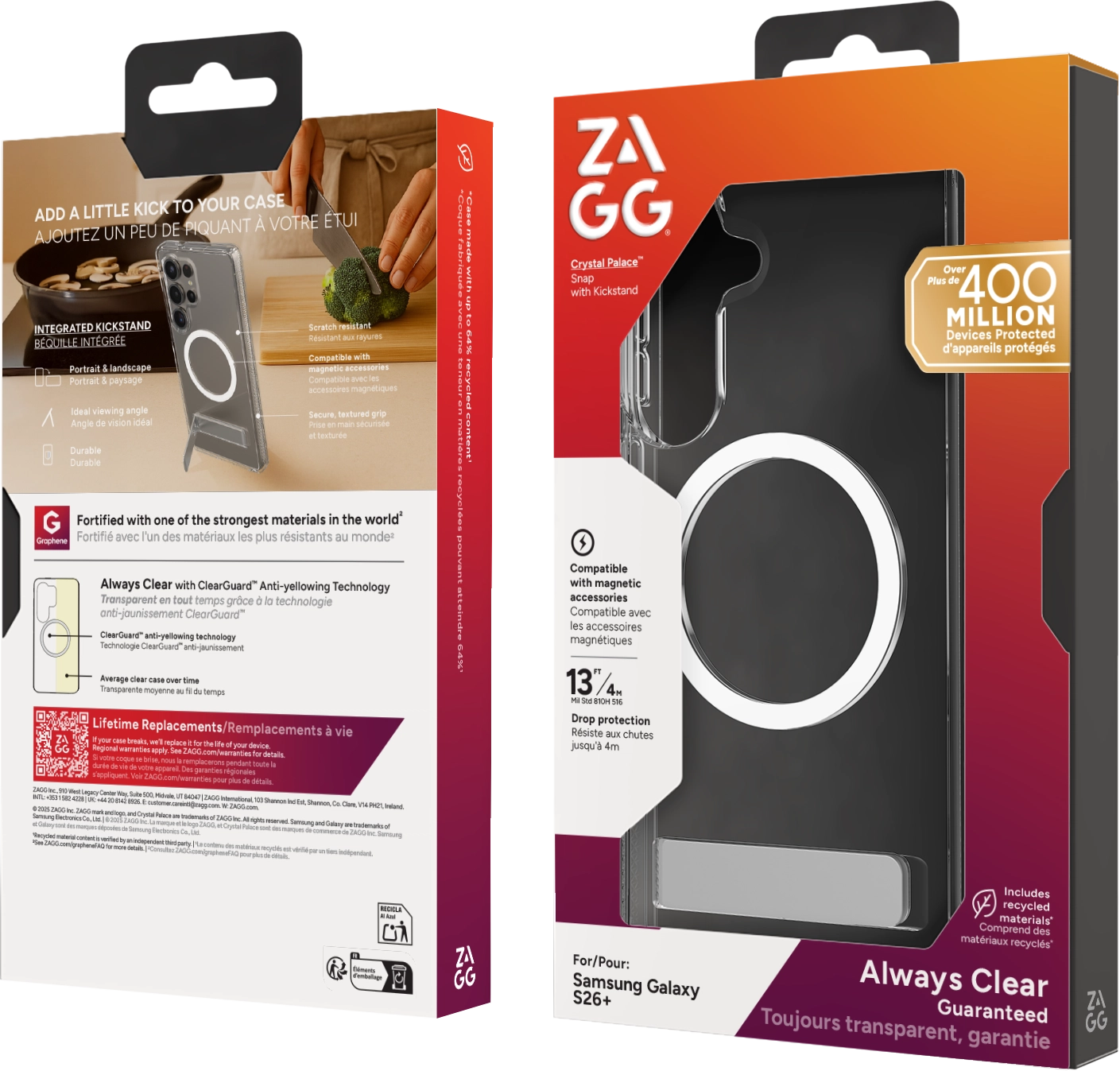ZAGG Crystal Palace Snap Kickstand Samsung Galaxy S26 Plus Hoesje MagSafe Clear afbeelding 14