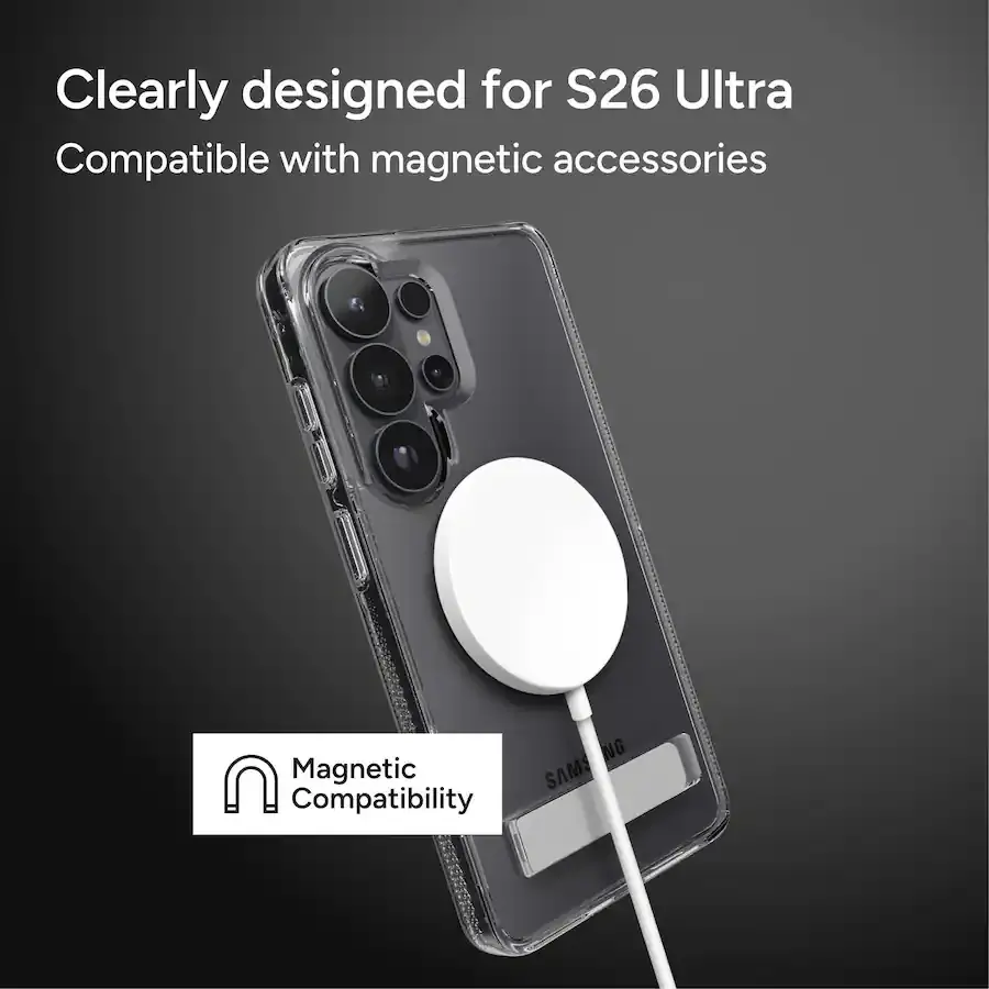 ZAGG Crystal Palace Snap Kickstand Samsung Galaxy S26 Ultra Hoesje MagSafe Clear afbeelding 4