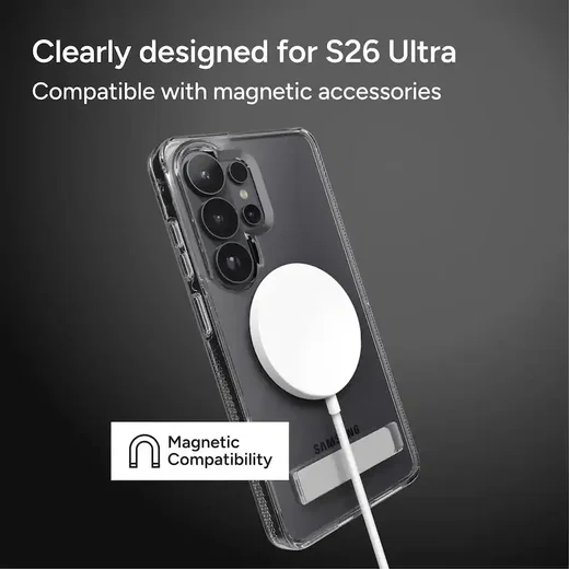 ZAGG Crystal Palace Snap Kickstand Samsung Galaxy S26 Ultra Hoesje MagSafe Clear afbeelding 4