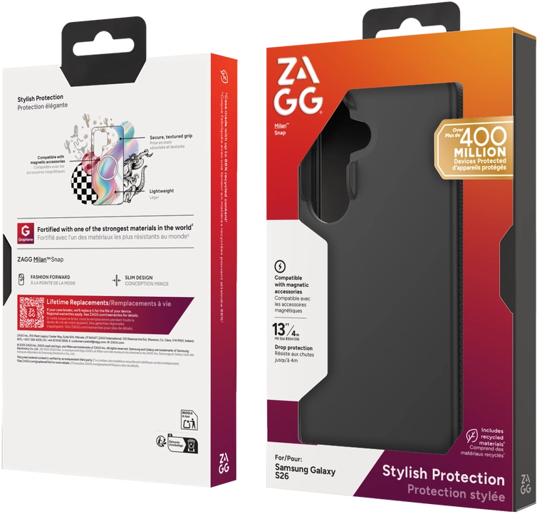 ZAGG Milan Snap Samsung Galaxy S26 Hoesje MagSafe Back Cover Zwart afbeelding 7