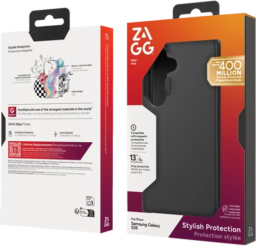 ZAGG Milan Snap Samsung Galaxy S26 Hoesje MagSafe Back Cover Zwart afbeelding 7