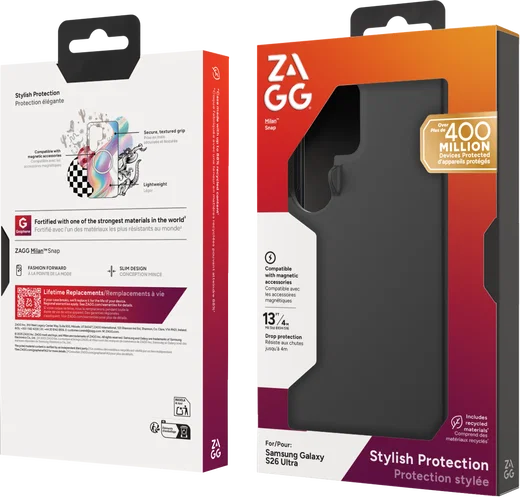 ZAGG Milan Snap Samsung Galaxy S26 Ultra Hoesje MagSafe Back Cover Zwart afbeelding 11