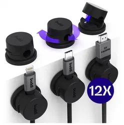 Buddi Sorted Magnetische Kabelclip Organizer voor Bureau en Nachtkastje 12-Pack afbeelding