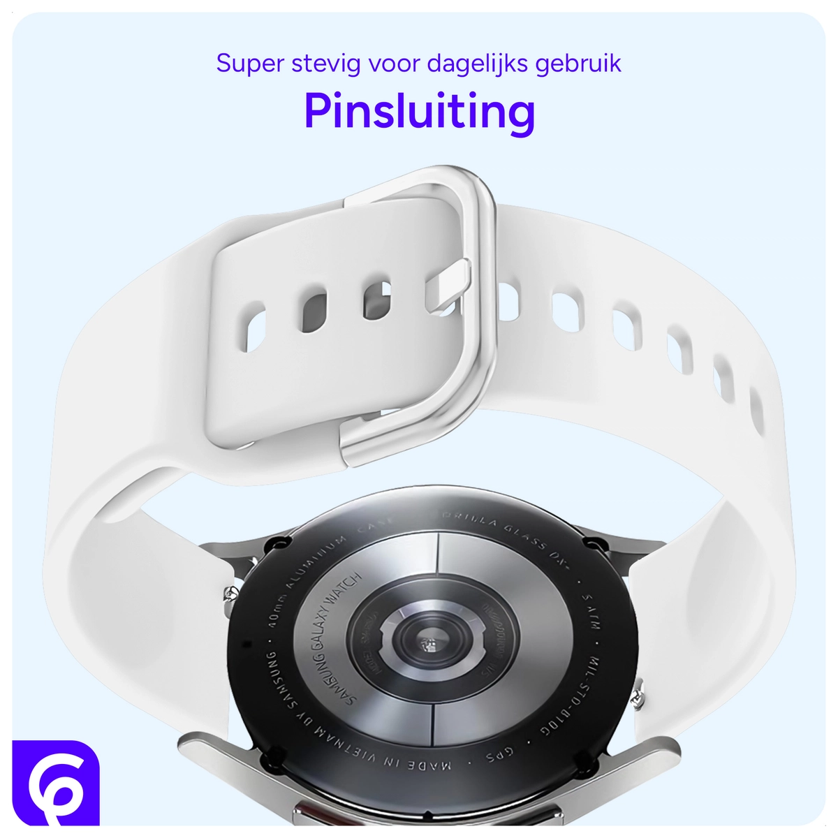 SBG Universeel Smartwatch / Horloge Bandje - Siliconen - 20MM - Wit afbeelding 2