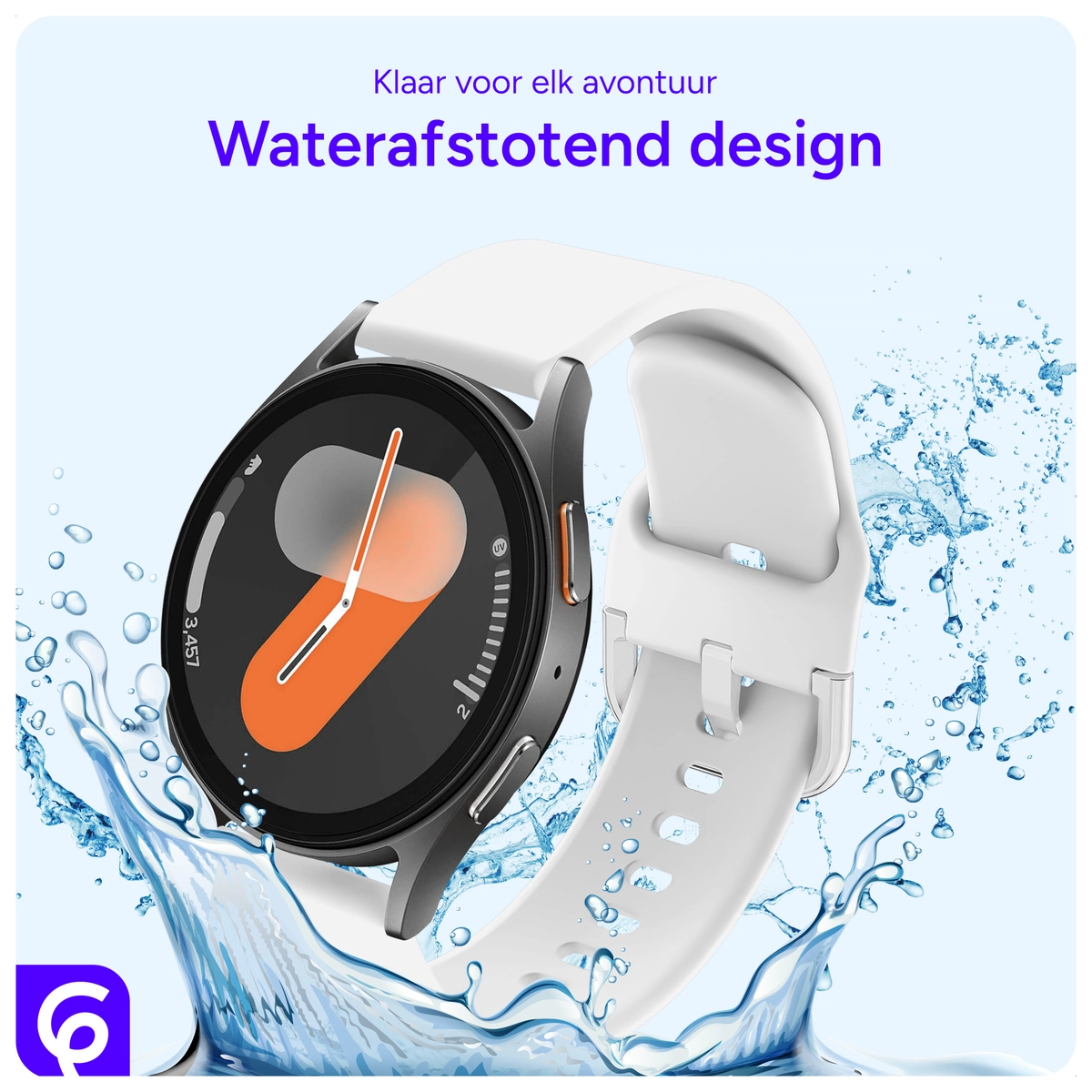 SBG Universeel Smartwatch / Horloge Bandje - Siliconen - 20MM - Wit afbeelding 4