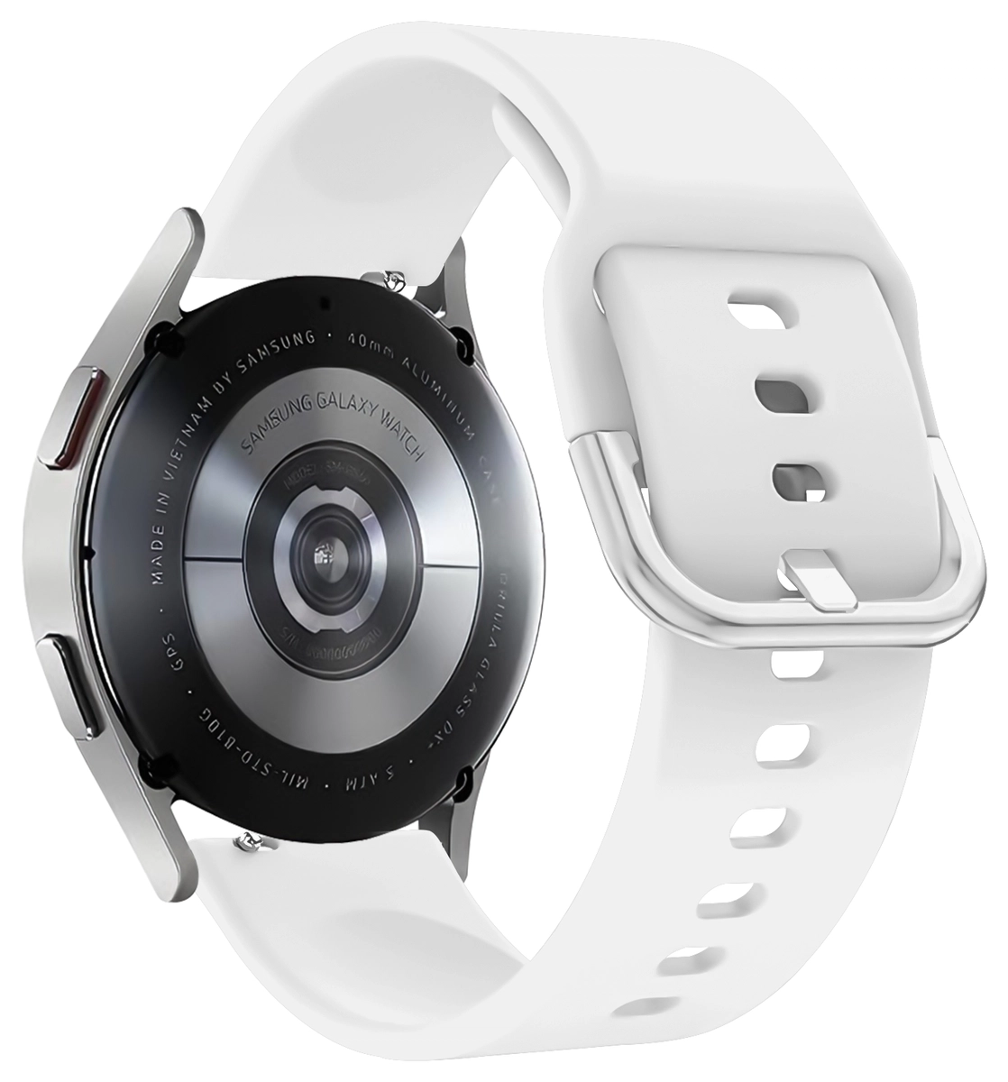 SBG Universeel Smartwatch / Horloge Bandje - Siliconen - 20MM - Wit afbeelding 8