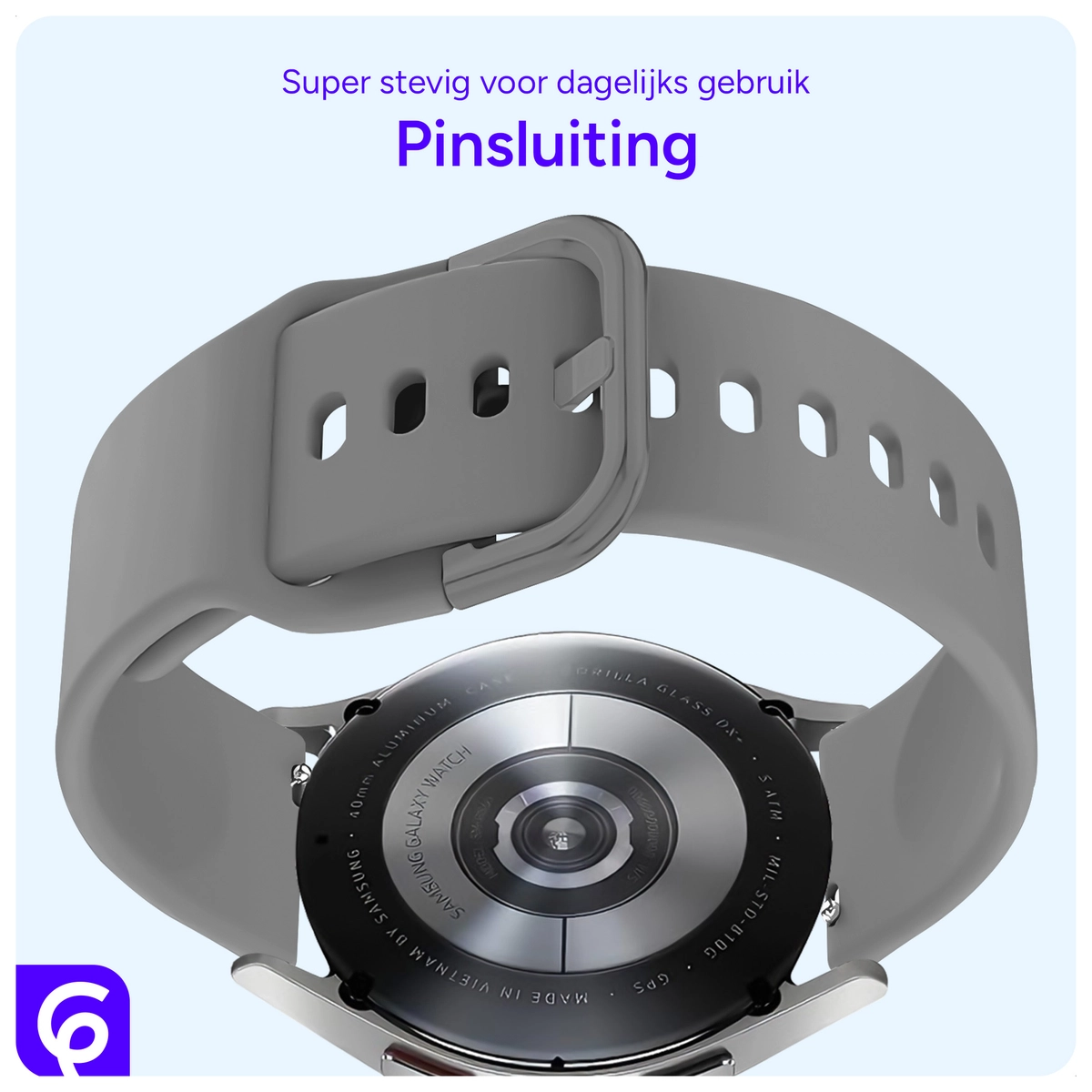 SBG Universeel Smartwatch / Horloge Bandje - Siliconen - 20MM - Grijs afbeelding 2