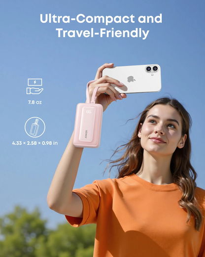 Anker Zolo (35W) 10.000 mAh Powerbank met 2 Ingebouwde MFi USB-C Kabels Zwart afbeelding 6