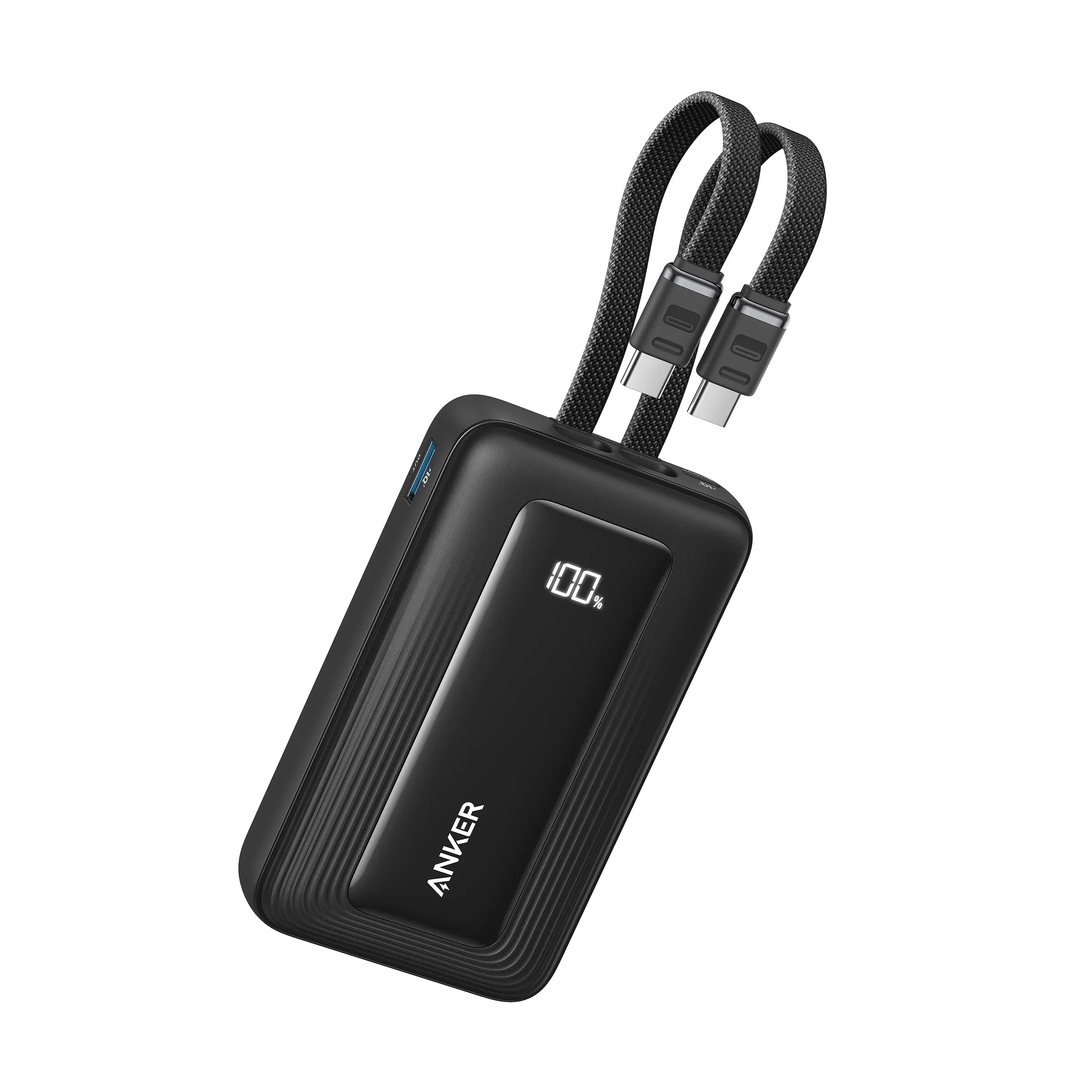 Anker Zolo (35W) 10.000 mAh Powerbank met 2 Ingebouwde MFi USB-C Kabels Zwart afbeelding 1