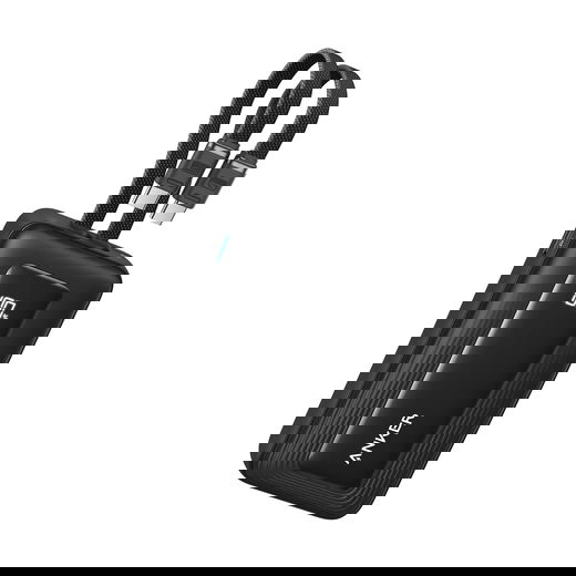 Anker Zolo (35W) 10.000 mAh Powerbank met 2 Ingebouwde MFi USB-C Kabels Zwart afbeelding 1