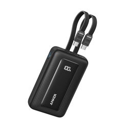 Anker Zolo (35W) 10.000 mAh Powerbank met 2 Ingebouwde MFi USB-C Kabels Zwart afbeelding