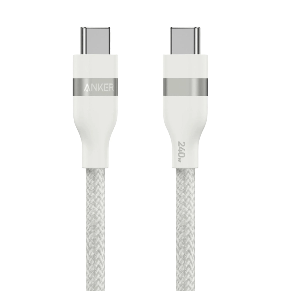 Anker Bio-Nylon (240W) USB-C naar USB-C Kabel Fast Charge 1.8M Wit afbeelding 1