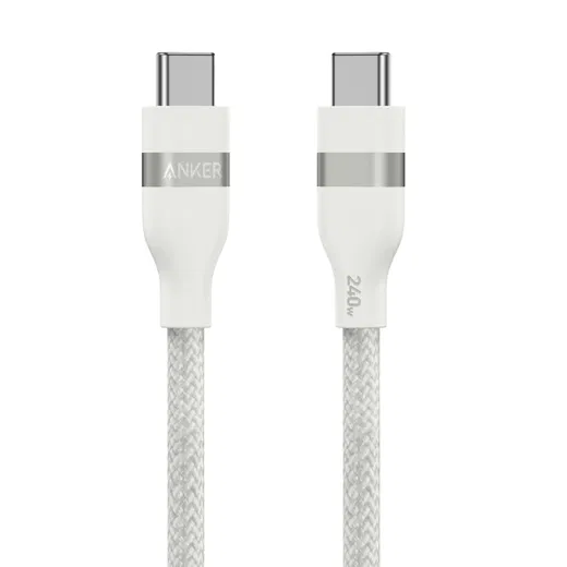 Anker Bio-Nylon (240W) USB-C naar USB-C Kabel Fast Charge 1.8M Wit afbeelding 1