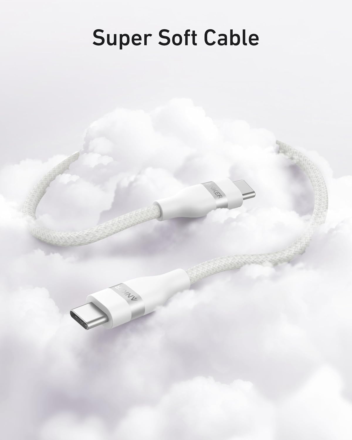 Anker Bio-Nylon (240W) USB-C naar USB-C Kabel Fast Charge 1.8M Wit afbeelding 4