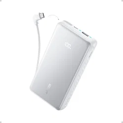 Anker Zolo (22.5W) Powerbank met Ingebouwde USB-C Kabel PD 20.000 mAh Wit afbeelding