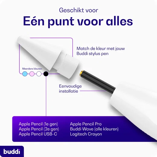 Buddi Replacement Tips voor Buddi Wave en Apple Pencils 3-pack Roze afbeelding 2