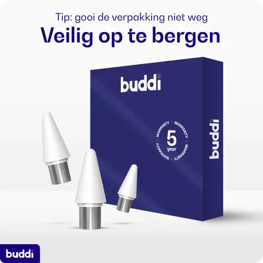 Buddi Replacement Tips voor Buddi Flow (1e en 2e generatie) 3-pack Wit afbeelding 3
