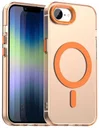 Apple iPhone 17e / 16e Hoesje MagSafe Backcover Semi-Transparant & Oranje