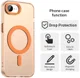 Apple iPhone 17e / 16e Hoesje MagSafe Backcover Semi-Transparant & Oranje afbeelding 6
