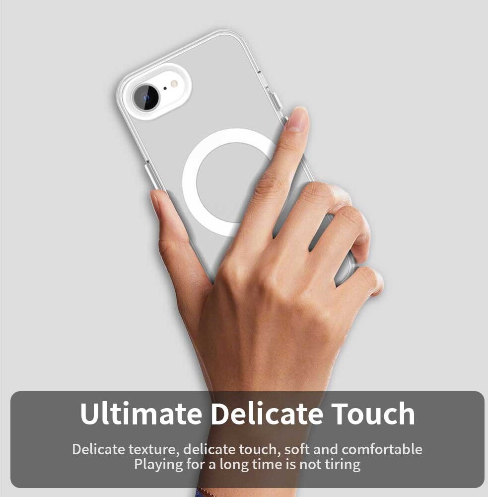 Apple iPhone 17e / 16e Hoesje MagSafe Backcover Semi-Transparant & Wit afbeelding 8