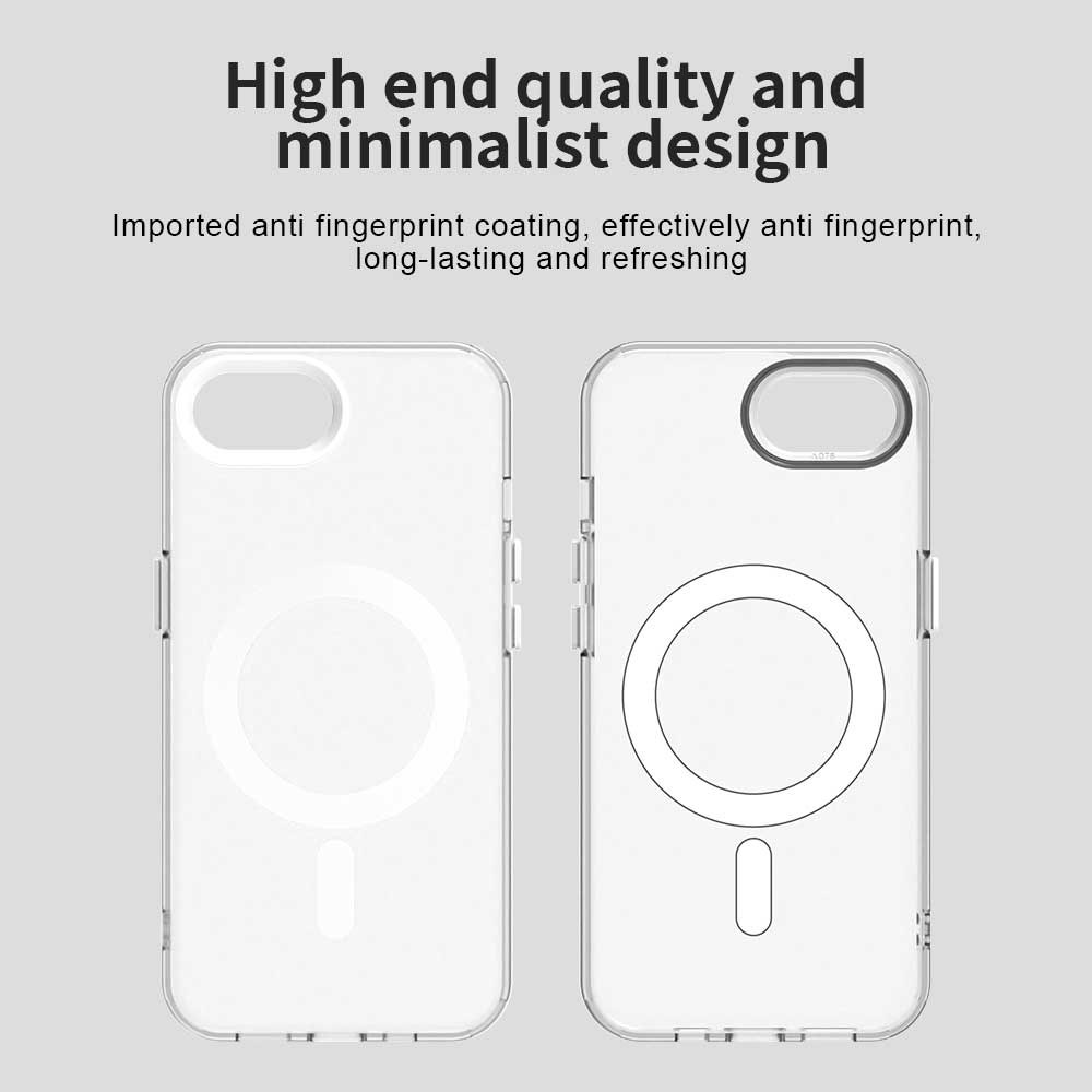 Apple iPhone 17e / 16e Hoesje MagSafe Backcover Semi-Transparant & Wit afbeelding 9