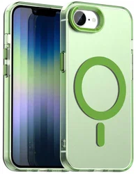 Apple iPhone 17e / 16e Hoesje MagSafe Backcover Semi-Transparant & Groen afbeelding