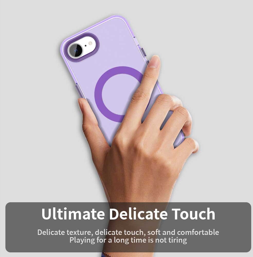 Apple iPhone 17e / 16e Hoesje MagSafe Backcover Semi-Transparant & Paars afbeelding 8