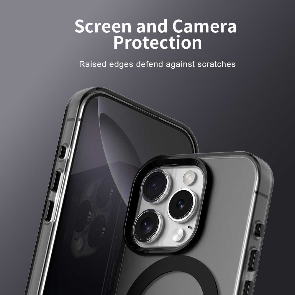 Apple iPhone 16 Pro Max Hoesje MagSafe Backcover Semi-Transparant & Zwart afbeelding 5