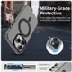 Apple iPhone 16 Pro Max Hoesje MagSafe Backcover Semi-Transparant & Zwart afbeelding 2