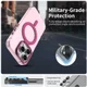 Apple iPhone 16 Pro Max Hoesje MagSafe Backcover Semi-Transparant & Roze afbeelding 2