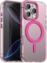 Apple iPhone 16 Pro Max Hoesje MagSafe Backcover Semi-Transparant & Roze
