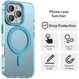 Apple iPhone 16 Pro Max Hoesje MagSafe Backcover Semi-Transparant & Blauw afbeelding 6