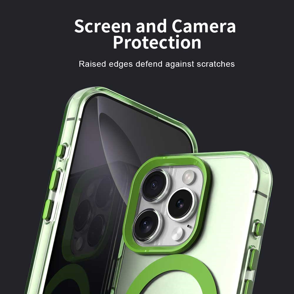 Apple iPhone 16 Pro Max Hoesje MagSafe Backcover Semi-Transparant & Groen afbeelding 8