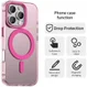 Apple iPhone 16 Pro Hoesje MagSafe Backcover Semi-Transparant & Roze afbeelding 6