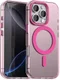 Apple iPhone 16 Pro Hoesje MagSafe Backcover Semi-Transparant & Roze
