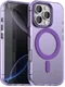 Apple iPhone 16 Pro Hoesje MagSafe Backcover Semi-Transparant & Paars