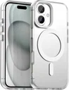 Apple iPhone 16 Plus Hoesje MagSafe Backcover Semi-Transparant & Wit