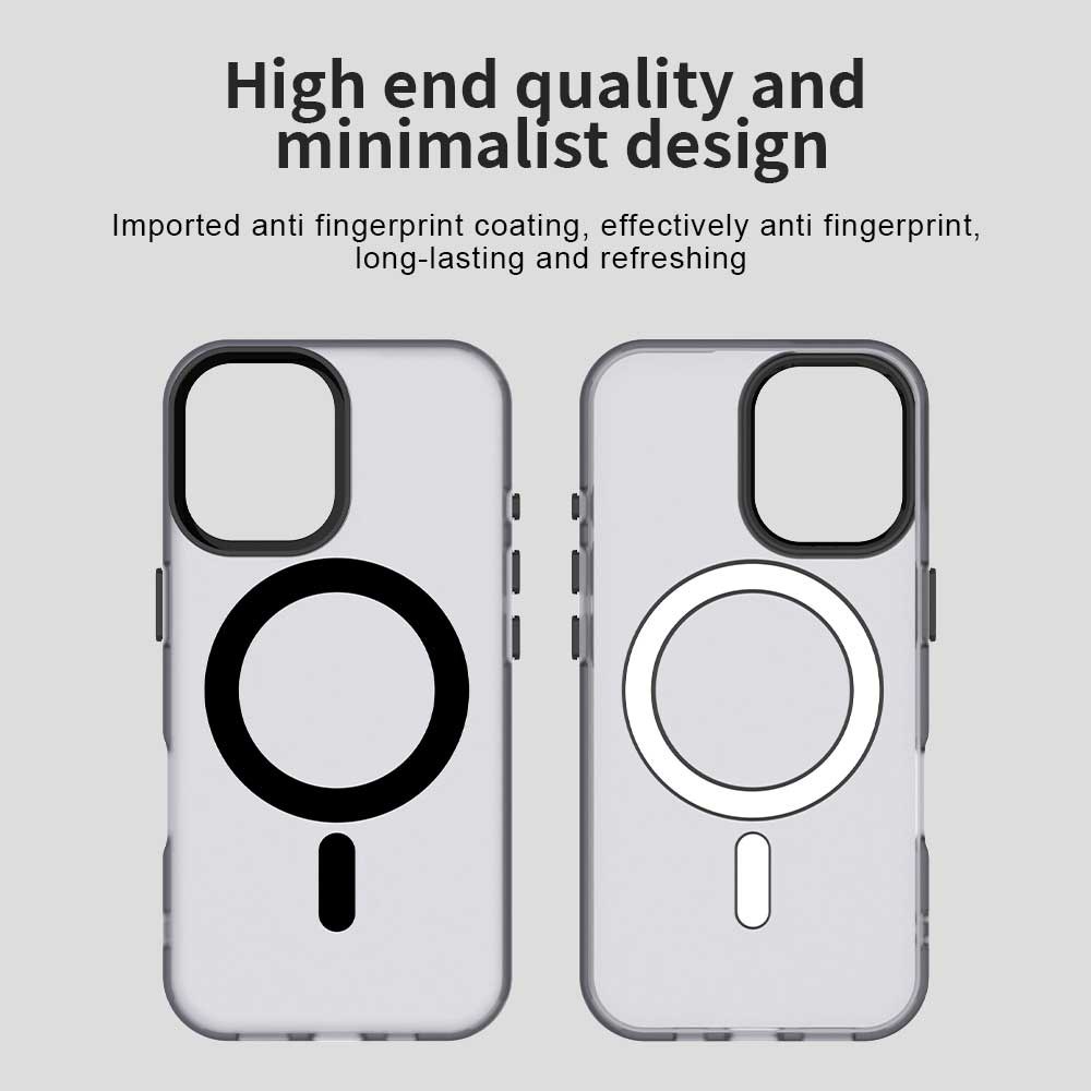 Apple iPhone 16 Plus Hoesje MagSafe Backcover Semi-Transparant & Zwart afbeelding 10