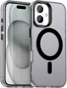 Apple iPhone 16 Plus Hoesje MagSafe Backcover Semi-Transparant & Zwart