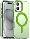 Apple iPhone 16 Plus Hoesje MagSafe Backcover Semi-Transparant & Groen