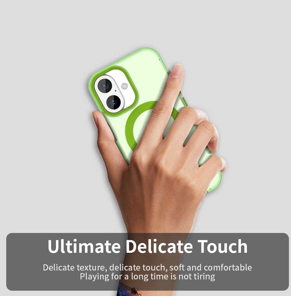 Apple iPhone 16 Plus Hoesje MagSafe Backcover Semi-Transparant & Groen afbeelding 10