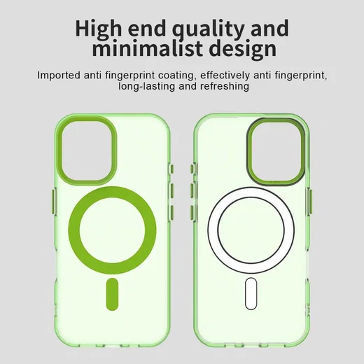 Apple iPhone 16 Plus Hoesje MagSafe Backcover Semi-Transparant & Groen afbeelding 9