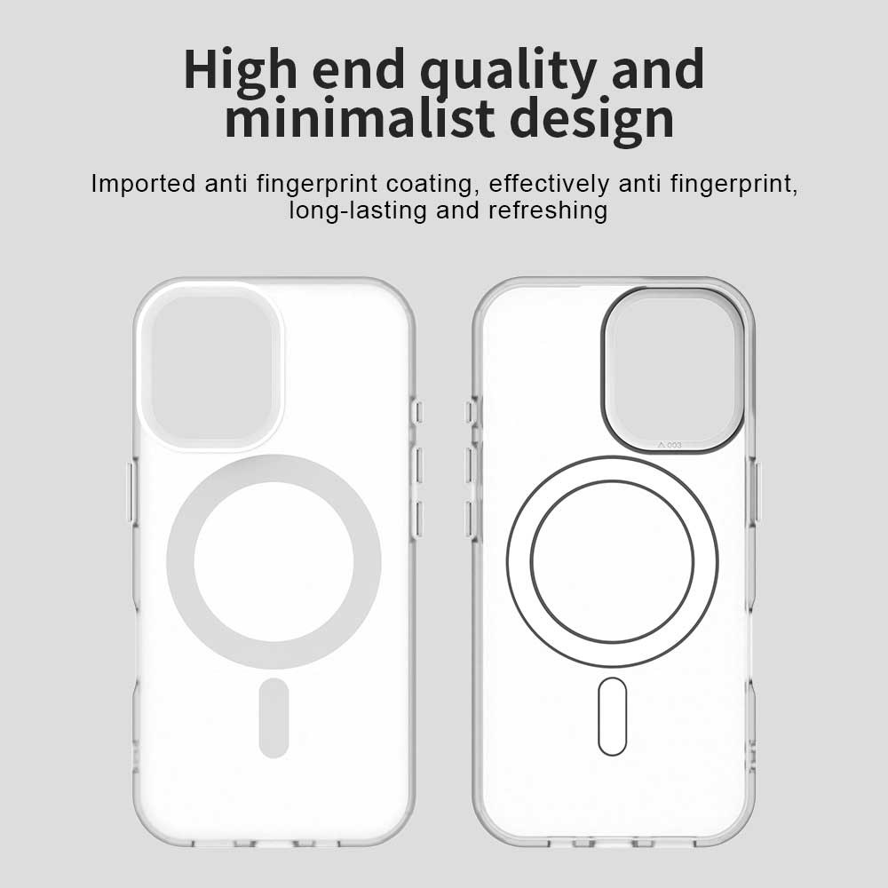 Apple iPhone 16 Hoesje MagSafe Backcover Semi-Transparant & Wit afbeelding 10