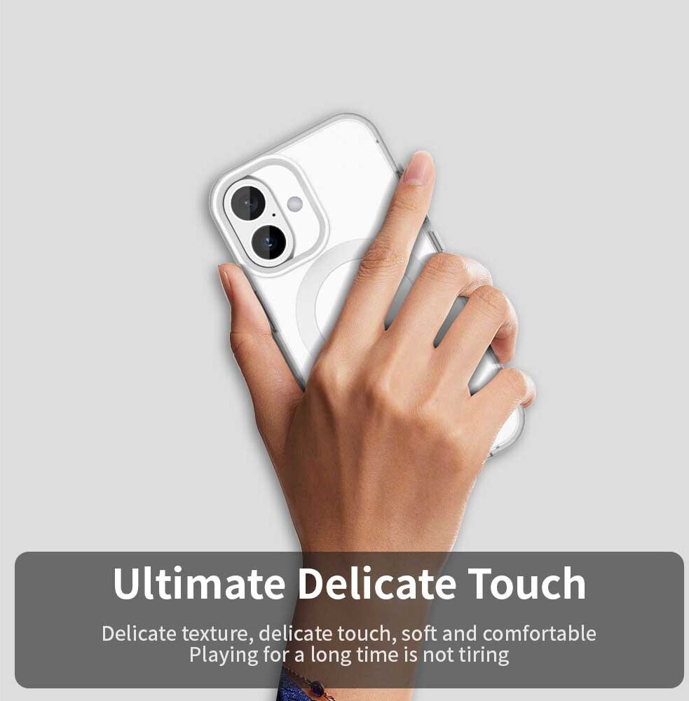 Apple iPhone 16 Hoesje MagSafe Backcover Semi-Transparant & Wit afbeelding 9