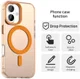 Apple iPhone 16 Hoesje MagSafe Backcover Semi-Transparant & Oranje afbeelding 8