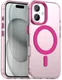Apple iPhone 16 Hoesje MagSafe Backcover Semi-Transparant & Roze