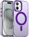 Apple iPhone 16 Hoesje MagSafe Backcover Semi-Transparant & Paars