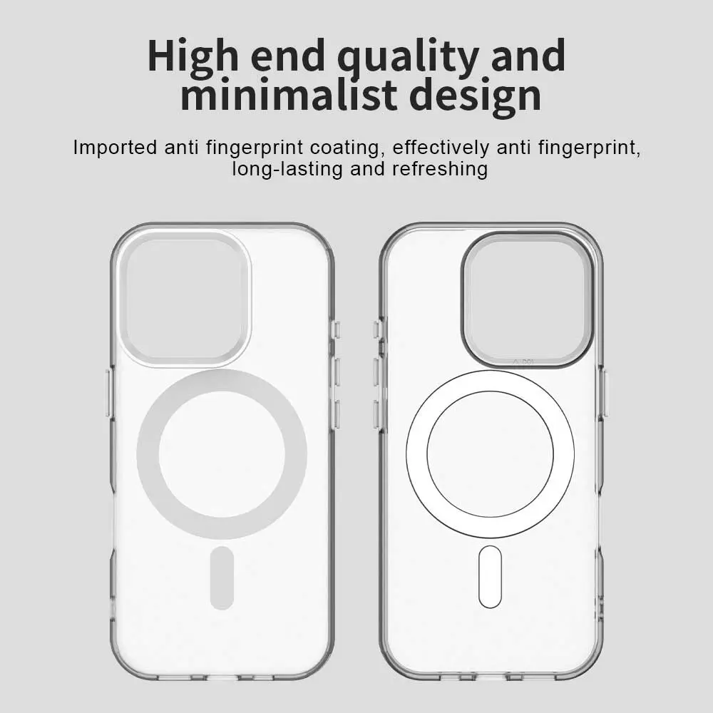 Apple iPhone 15 Pro Max Hoesje MagSafe Backcover Semi-Transparant & Wit afbeelding 9